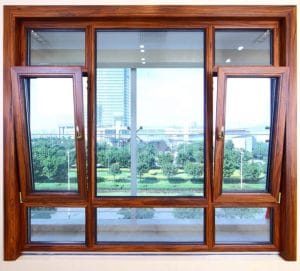 Combination window wood colour